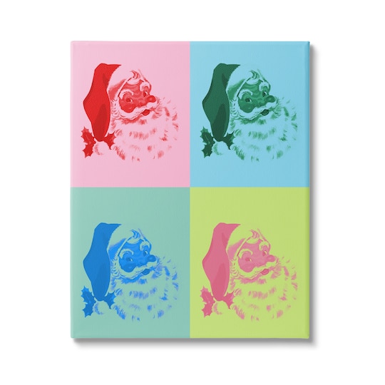 Stupell Industries Pop Style Christmas Santa Canvas Wall Art